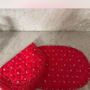 4 vintage quilted Christmas placemats